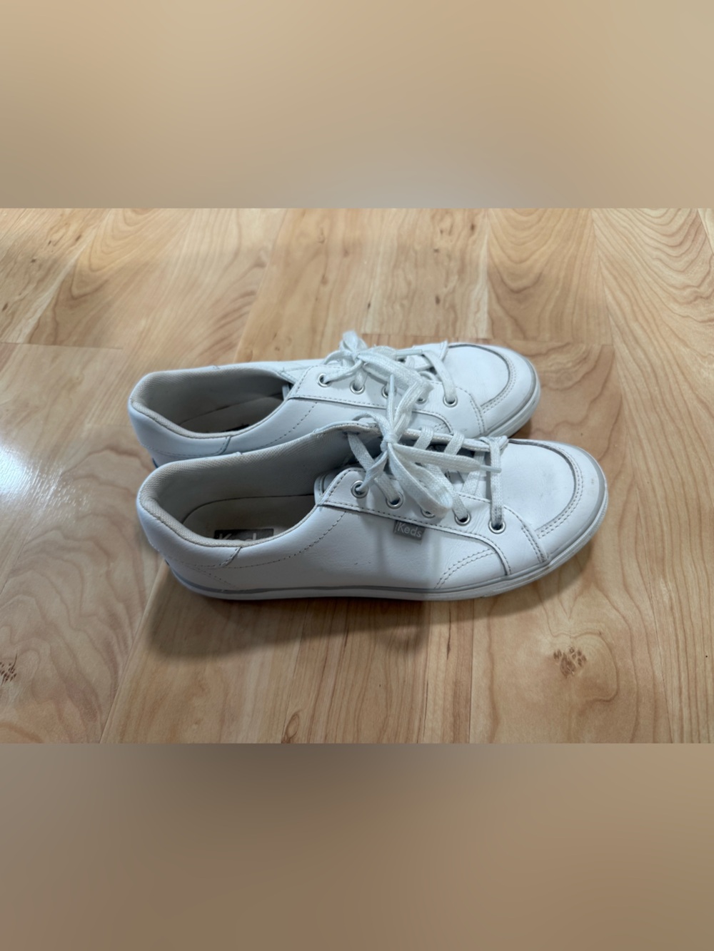 Keds White Leather Low-Top Sneakers